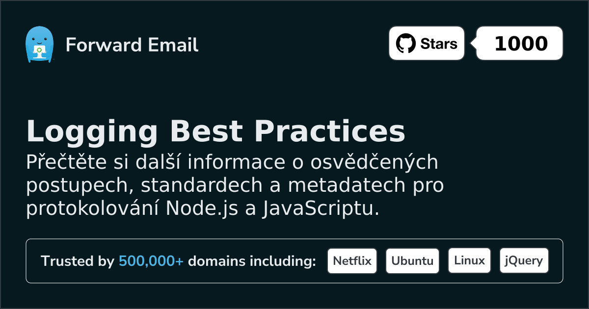 Nejlepší postupy pro protokolování Node.js