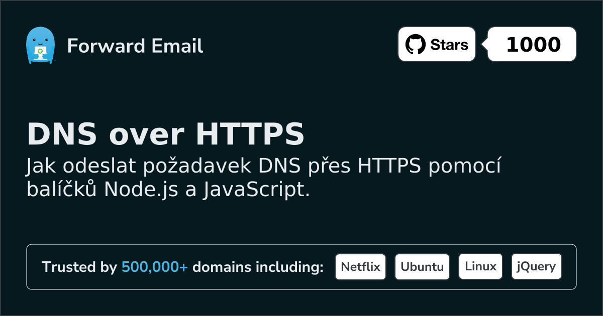 Node.js DNS přes HTTPS