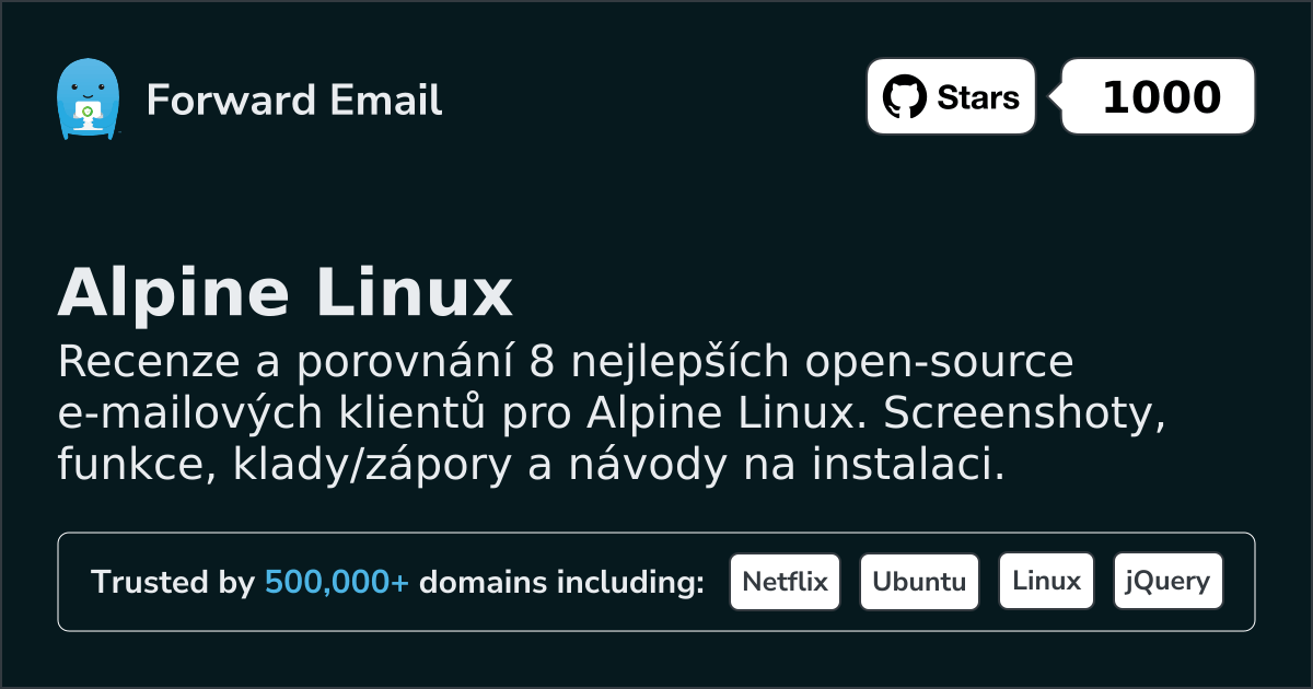 8 nejlepších open source e-mailových klientů pro Alpine Linux 2026