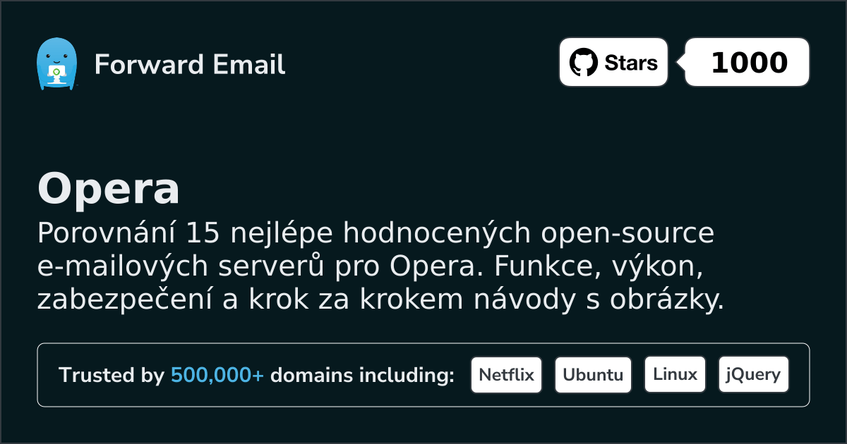 15 nejlépe hodnocených open source e-mailových serverů pro Opera 2026