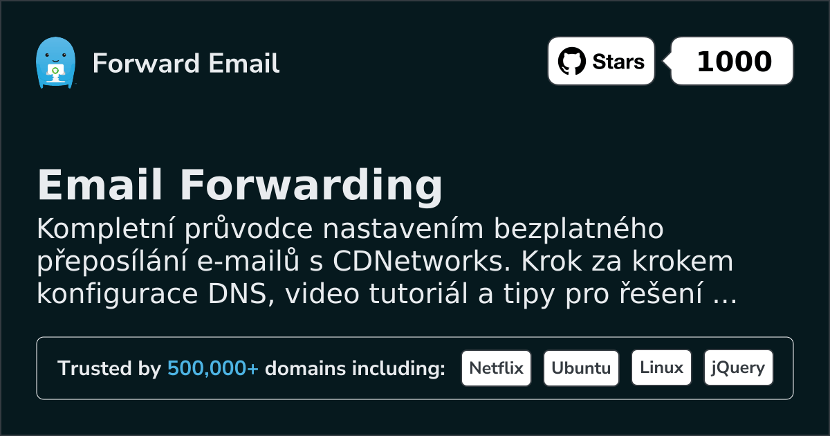 Jak nastavit e-mail pomocí CDNetworks