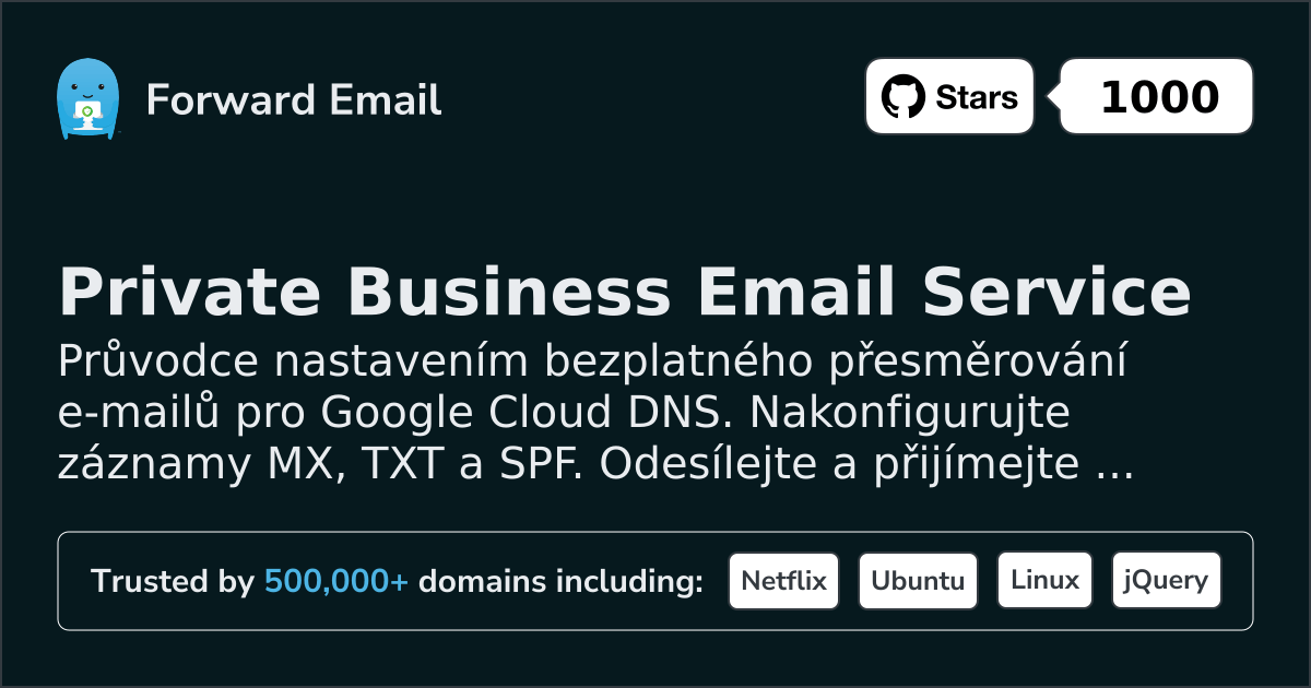 Jak nastavit e-mail pomocí Google Cloud DNS