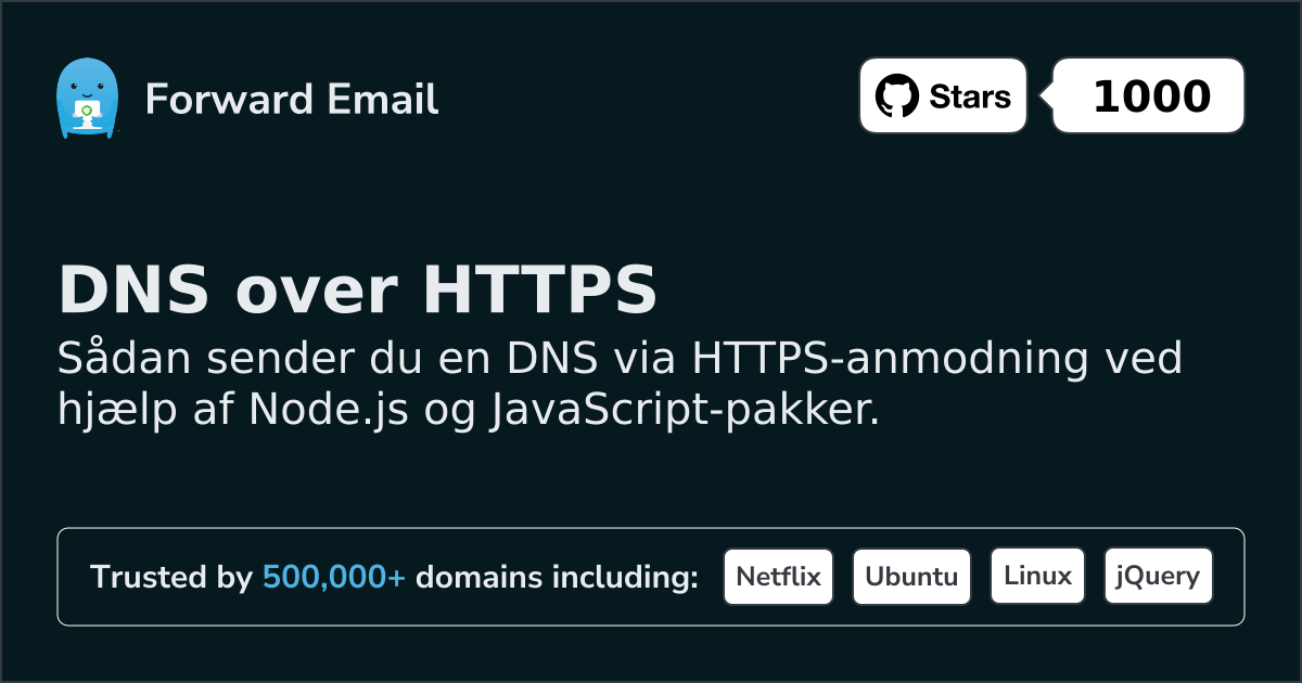Node.js DNS over HTTPS