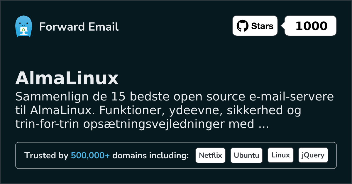 15 bedste open source e-mailservere til AlmaLinux 2026