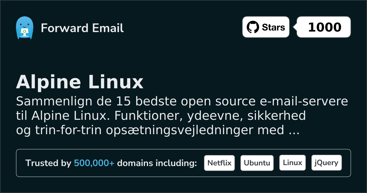 15 top open source e-mailservere til Alpine Linux 2026
