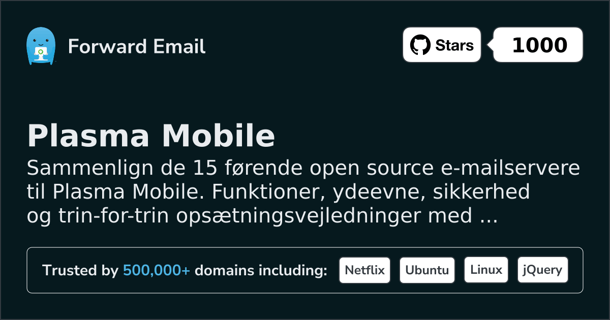 15 Ledende Open Source Email Servere for Plasma Mobile 2026