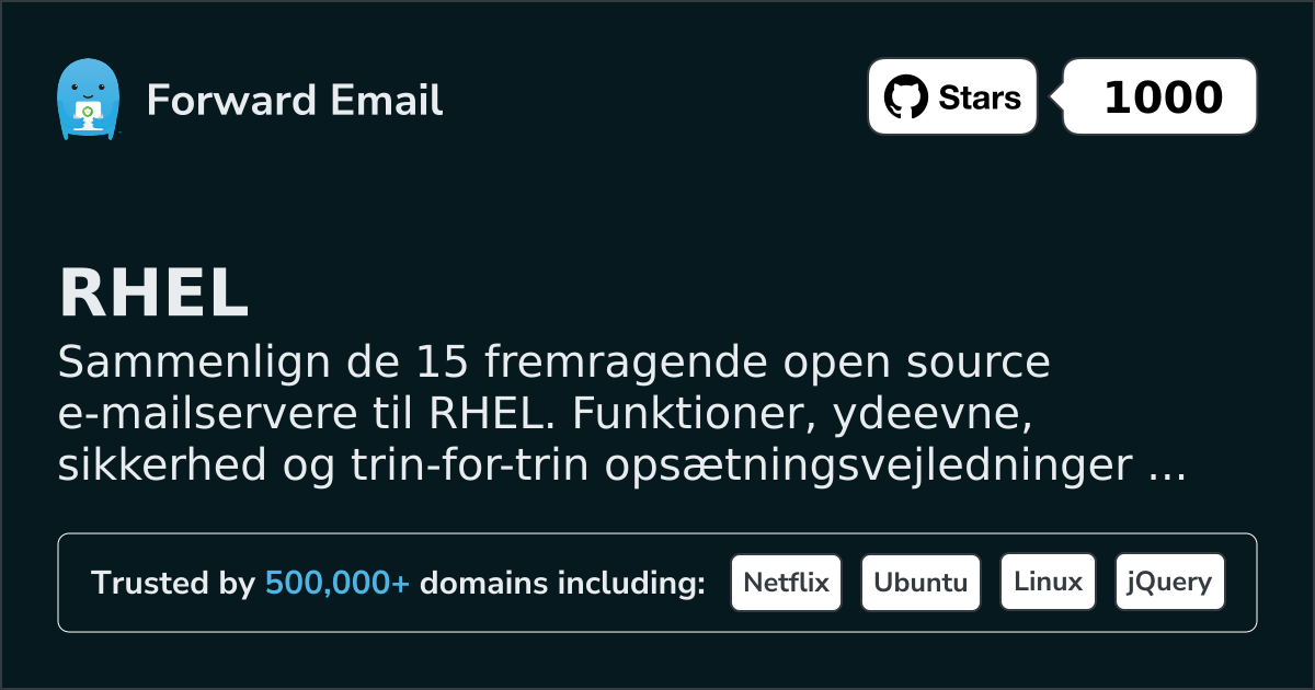 15 Fremragende Open Source Email Servere for RHEL 2026