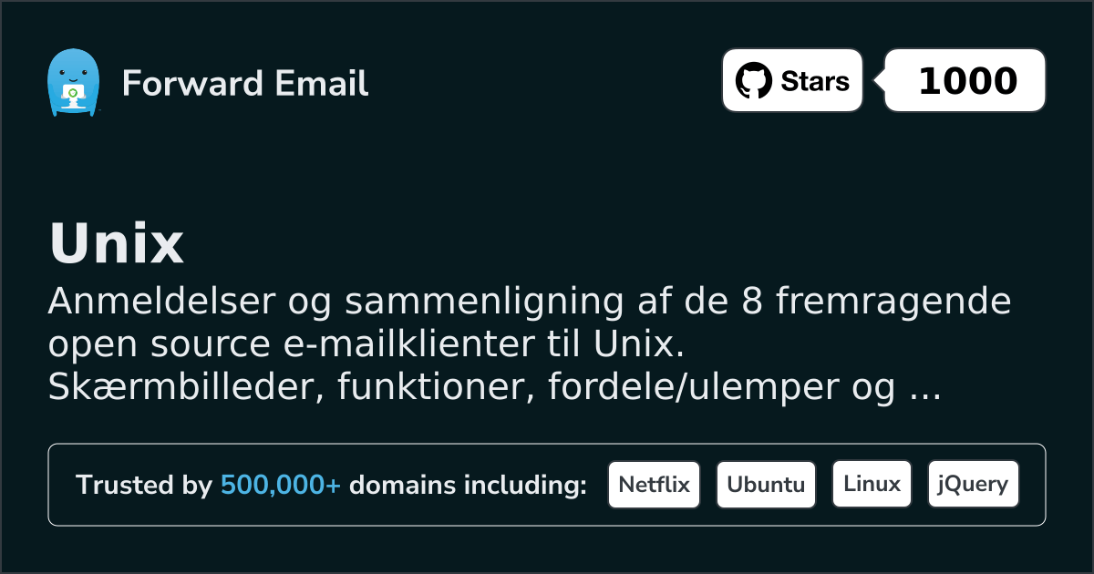 8 Fremragende Open Source Email Klienter for Unix 2026