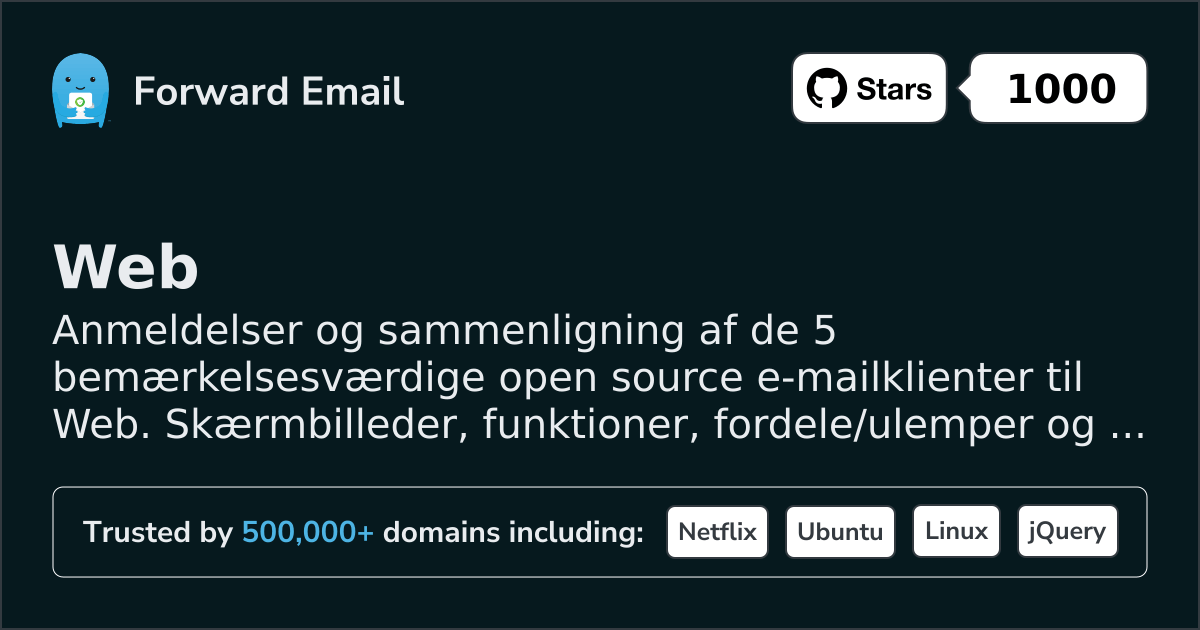5 Bemærkelsesværdige Open Source Email Klienter for Web 2026