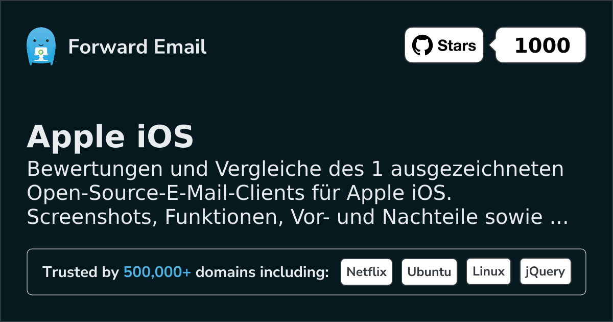 1 Ausgezeichneter Open-Source-E-Mail-Client für Apple iOS 2026