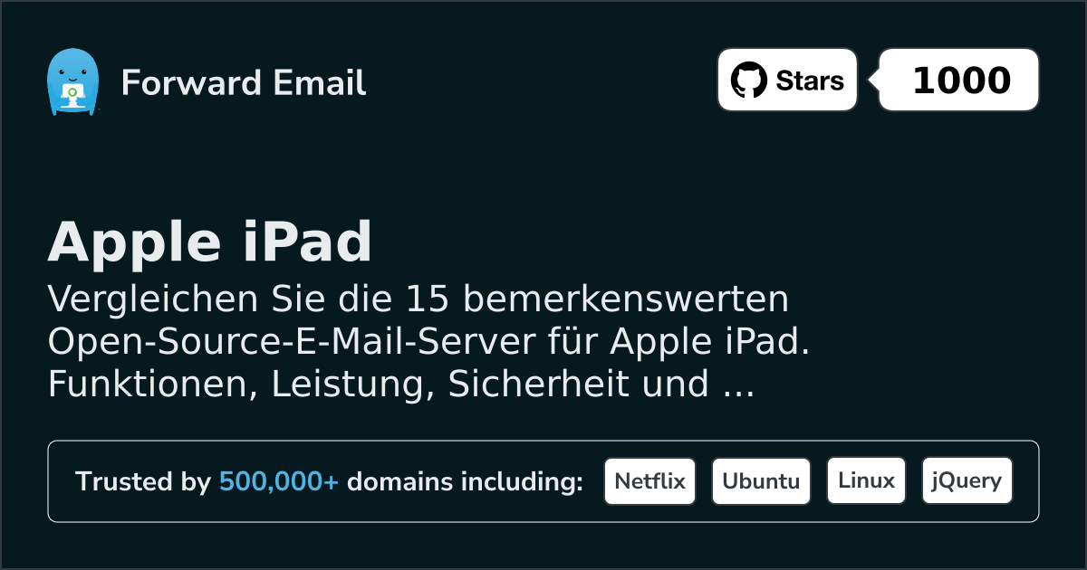 15 Bedeutende Open-Source-E-Mail-Server für Apple iPad 2026