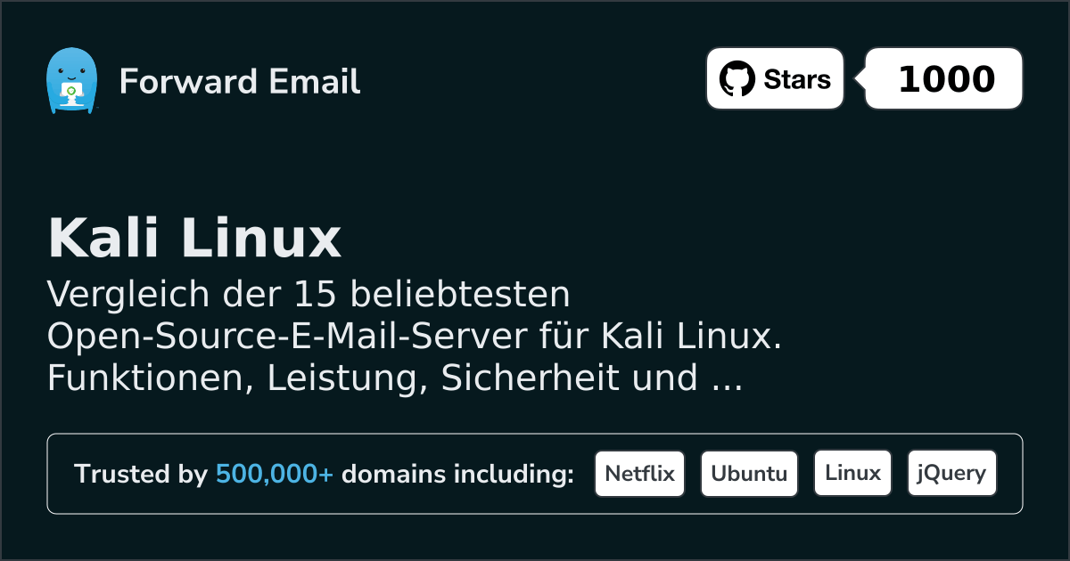 15 Beliebteste Open Source E-Mail-Server für Kali Linux 2026