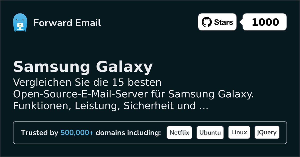 15 beste Open-Source-E-Mail-Server für Samsung Galaxy 2026