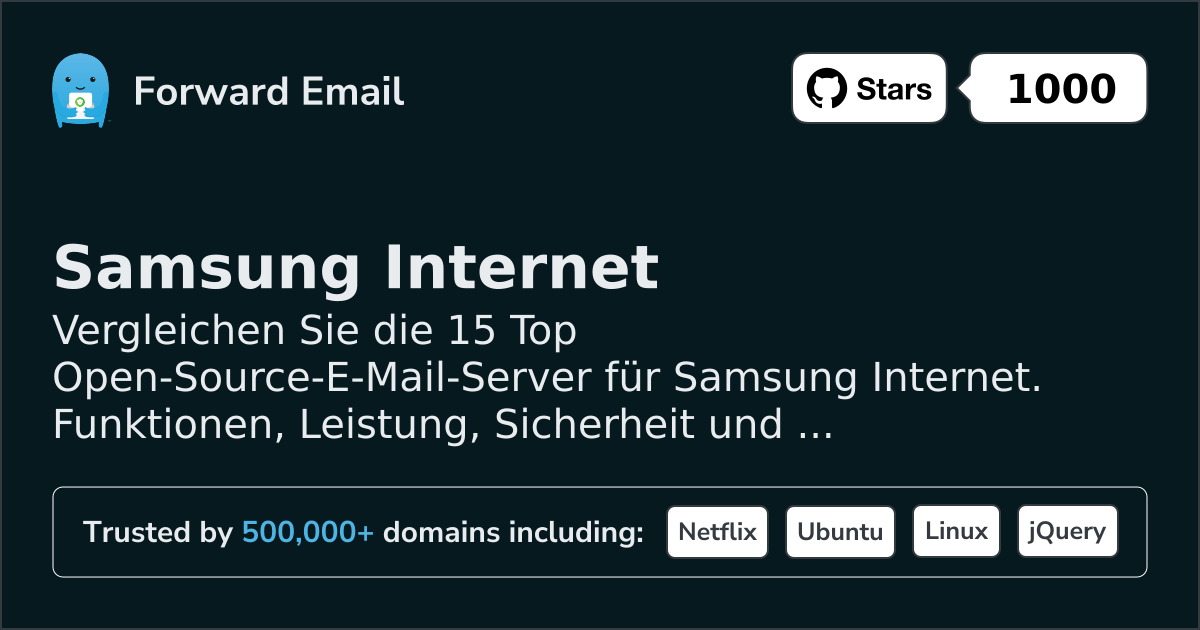 15 Top Open-Source-E-Mail-Server für Samsung Internet 2026