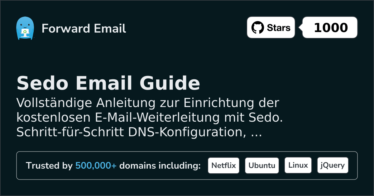 So richten Sie E-Mail mit Sedo ein