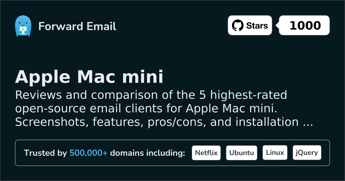 5 Highest-Rated Open Source Email Clients for Apple Mac mini 2026
