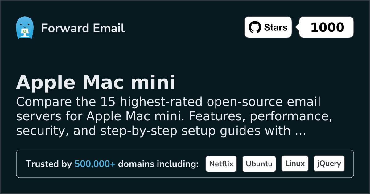 15 Highest-Rated Open Source Email Servers for Apple Mac mini 2026