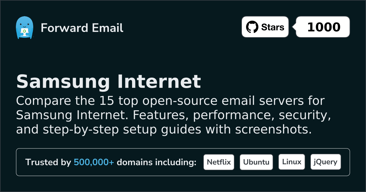 15 Top Open Source Email Servers for Samsung Internet 2026