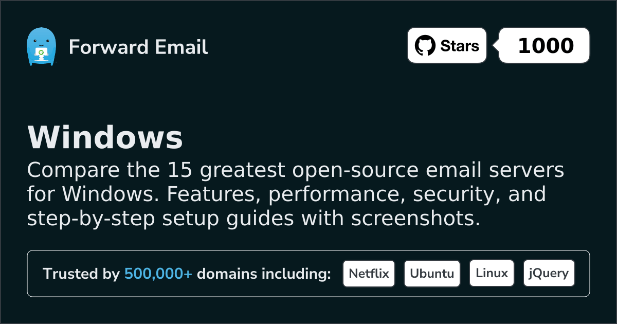 15 Greatest Open Source Email Servers for Windows 2026