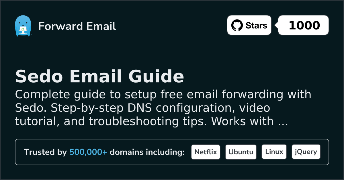 How to Setup Email with Sedo