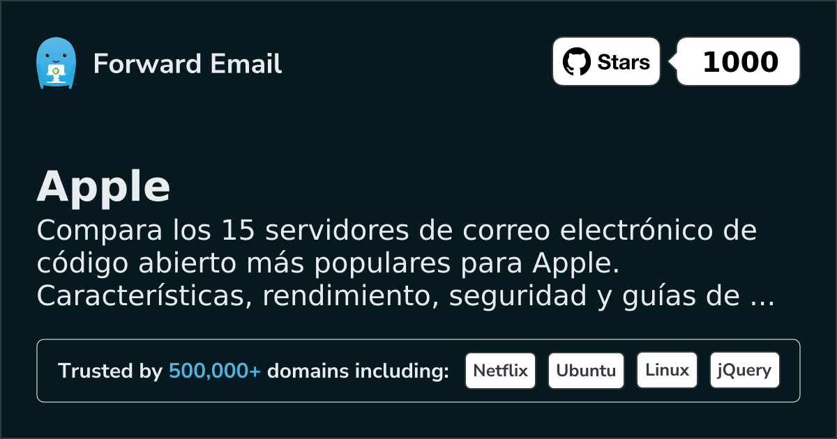 15 Servidores de Email de Código Abierto Más Populares para Apple 2026