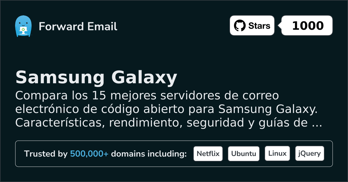 15 Mejores Servidores de Correo Electrónico de Código Abierto para Samsung Galaxy 2026