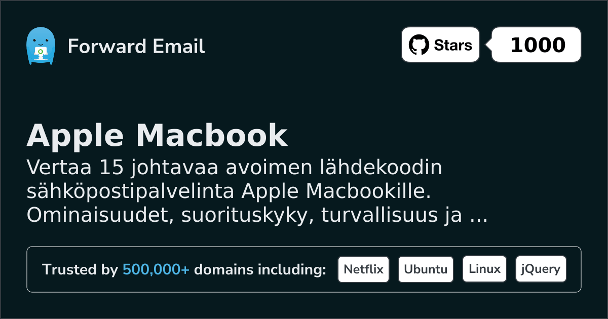 15 johtavaa avoimen lähdekoodin sähköpalvelinta Apple Macbook 2026