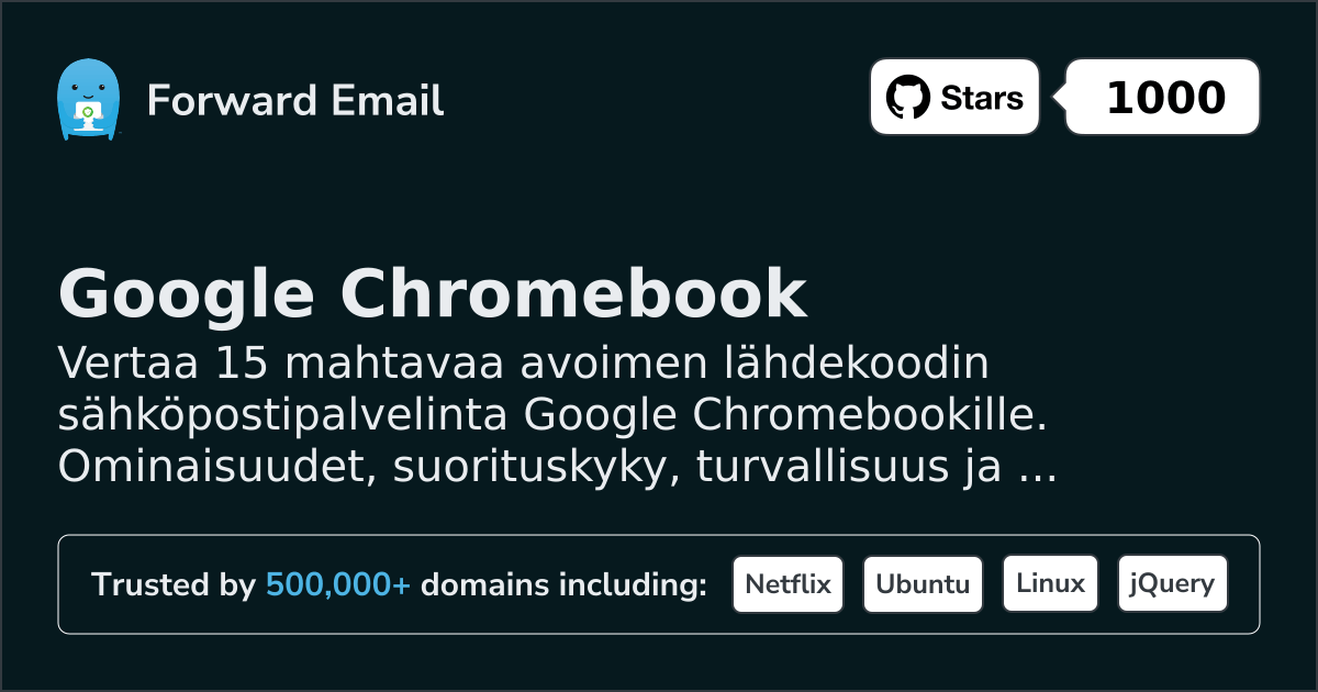 15 voimakasta avointa lähdekoodia olevaa sähköpostipalvelinta Google Chromebook 2026