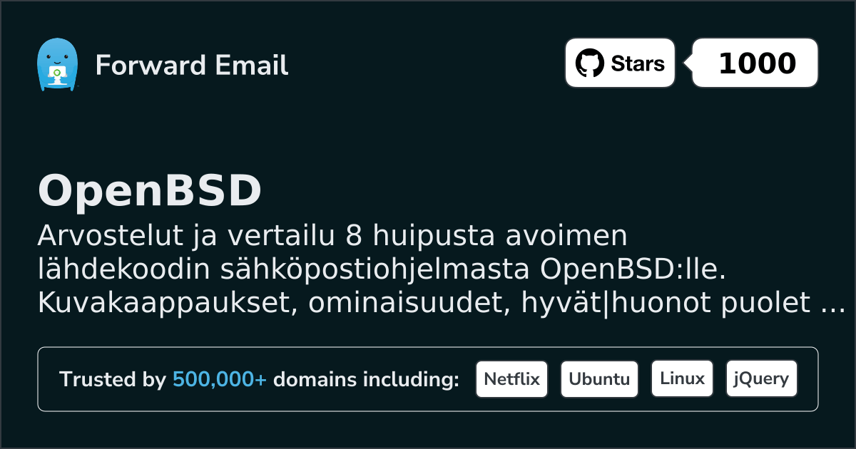 8 Huippua Avoimen Lähdekoodin Sähköpostiohjelmaa OpenBSD 2026