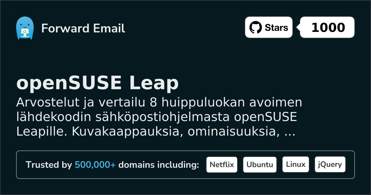 8 Huippuluokan Avoimen Lähdekoodin Sähköpostiohjelmaa openSUSE Leap|lle 2026
