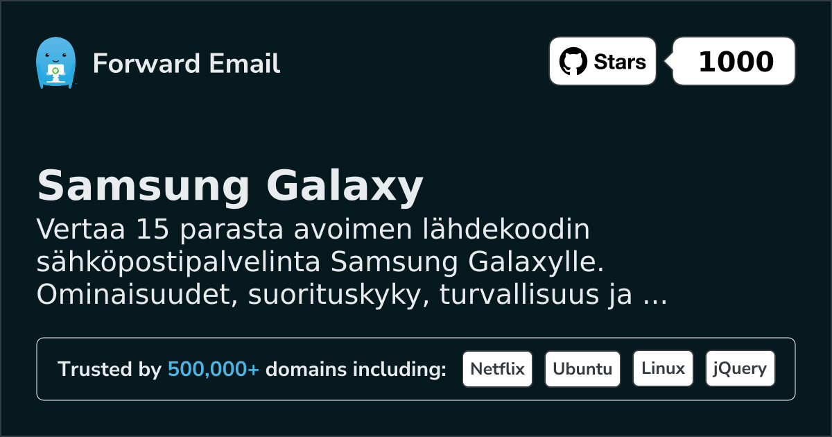 15 Parasta Avoimen Lähdekoodin Sähköpostipalvelinta Samsung Galaxy|lle 2026
