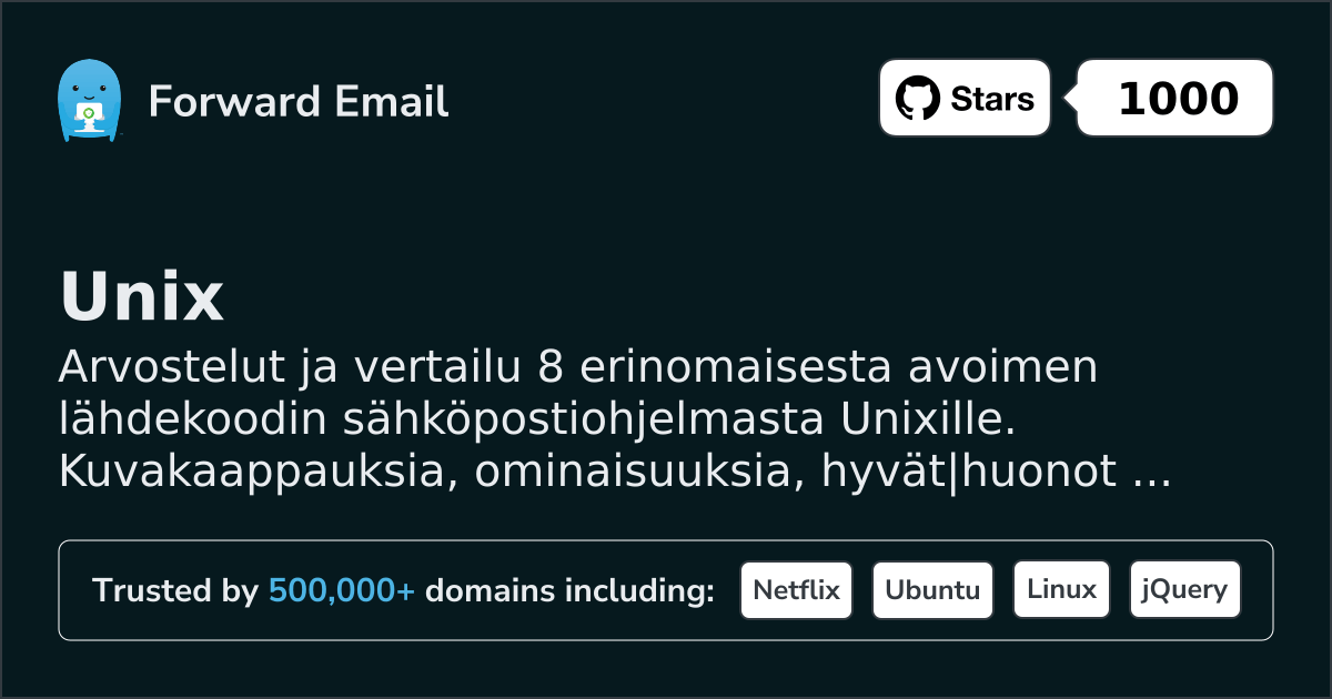 8 Erinomaista Avoimen Lähdekoodin Sähköpostiohjelmaa Unix|lle 2026
