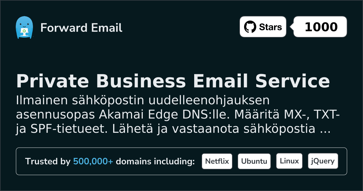 Sähköpostin määrittäminen Akamai Edge DNS