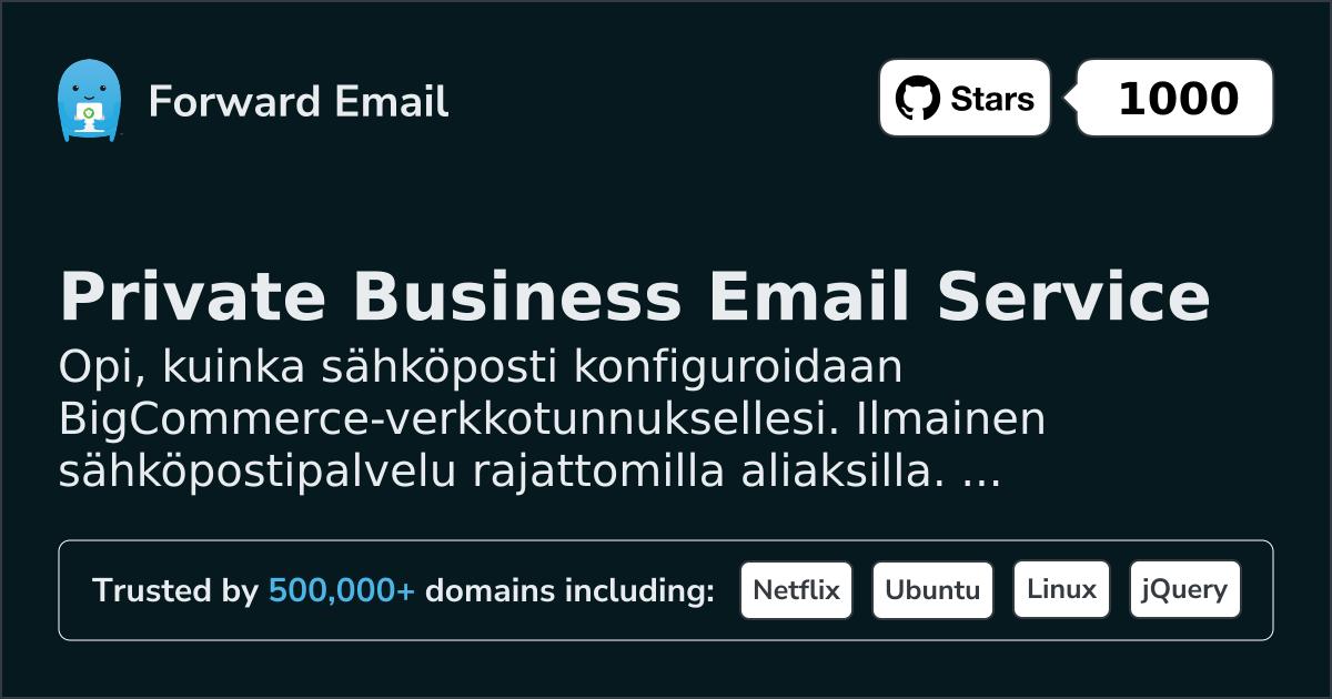 Sähköpostin määrittäminen BigCommerce