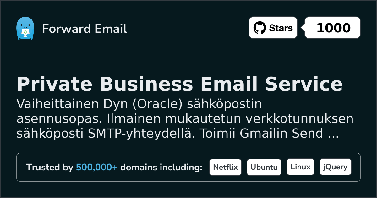 Sähköpostin määrittäminen Dyn (Oracle)