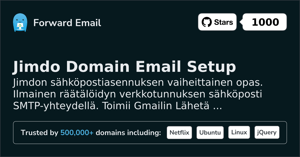 Sähköpostin määrittäminen Jimdo