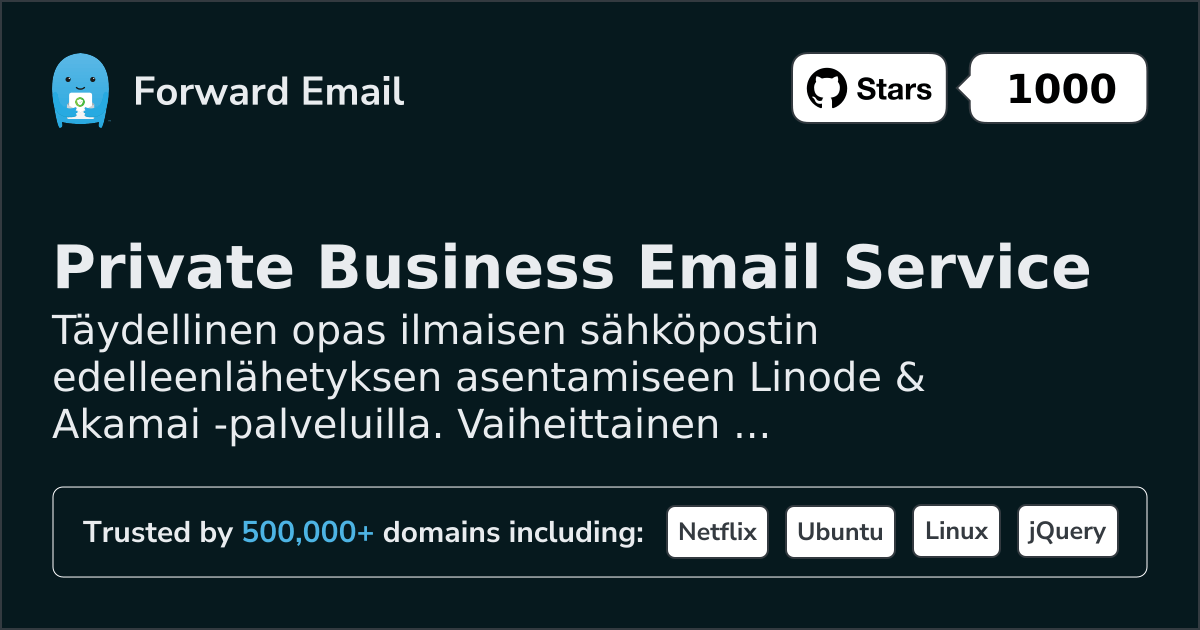 Sähköpostin määrittäminen Linode & Akamai