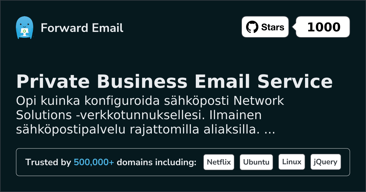 Sähköpostin määrittäminen Network Solutions