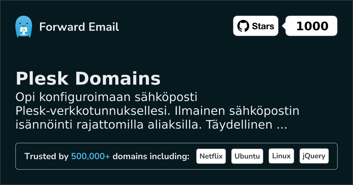 Sähköpostin määrittäminen Plesk