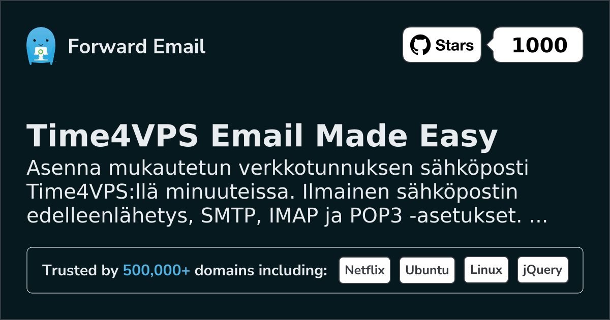 Sähköpostin määrittäminen Time4VPS