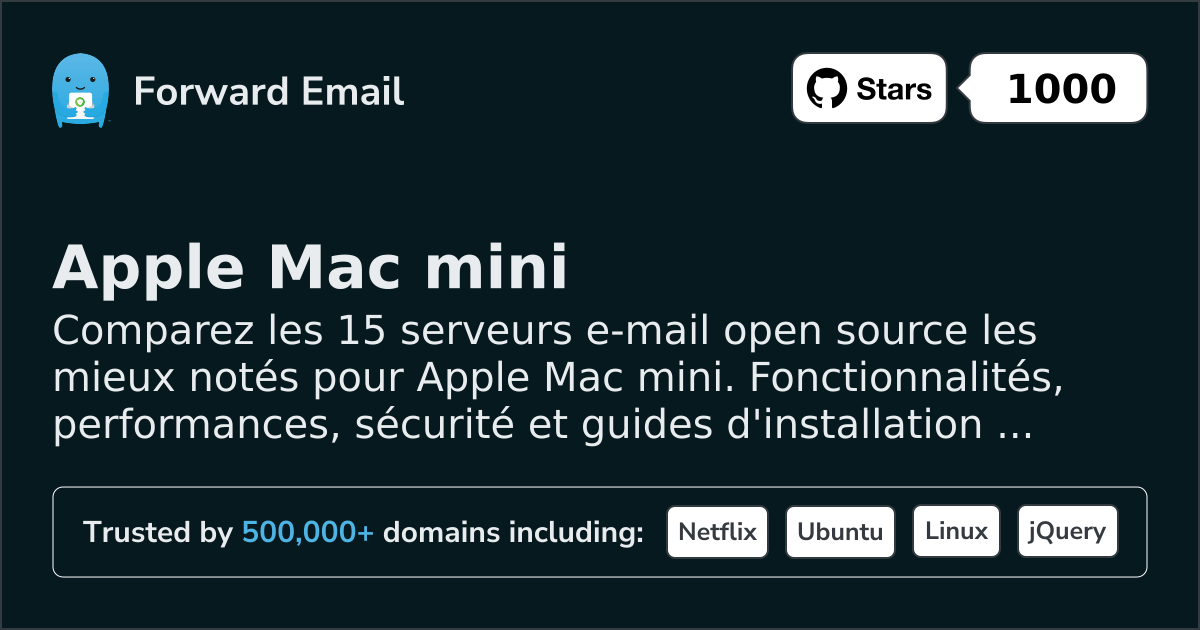 15 serveurs de messagerie open source les mieux notés pour Apple Mac mini 2026