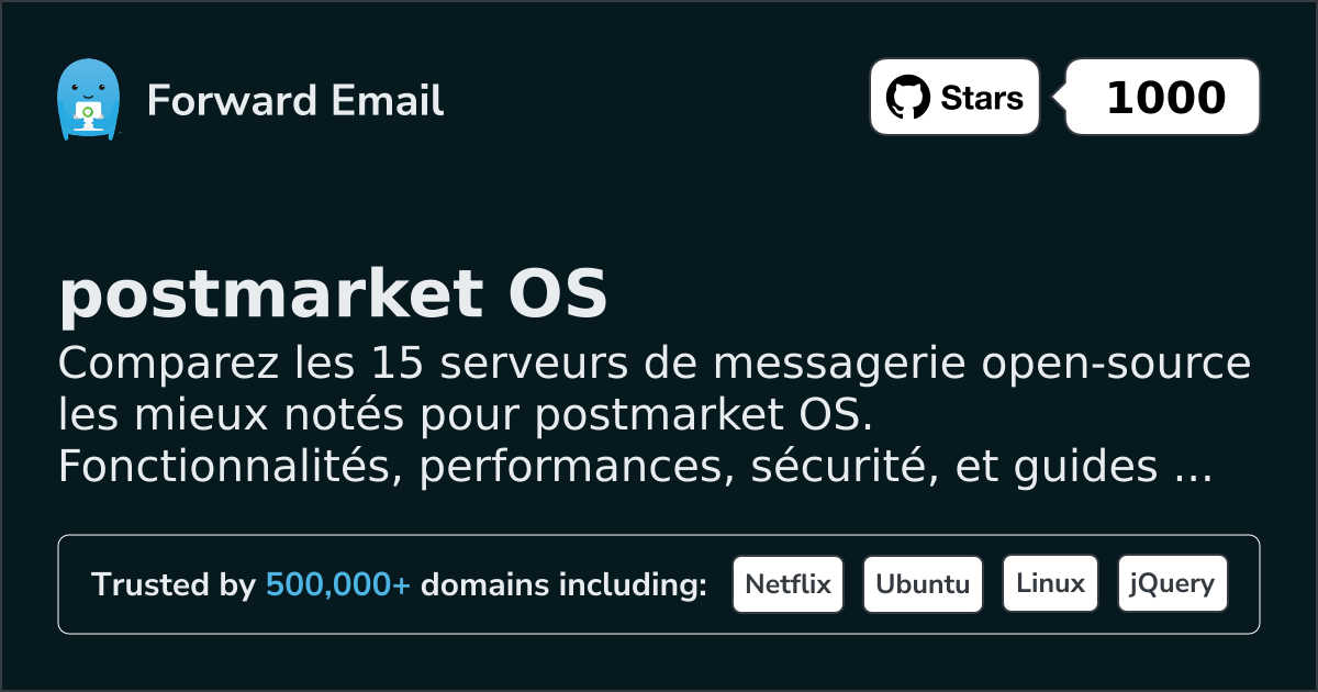 15 Serveurs Email Open Source les Mieux Notés pour postmarket OS 2026