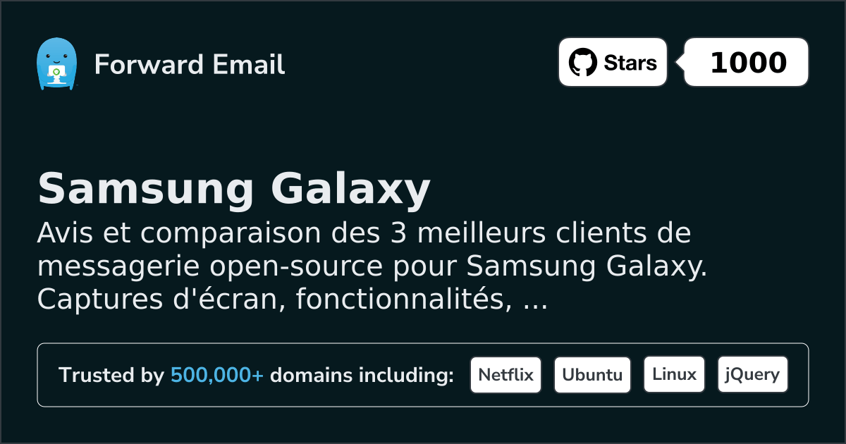 3 Meilleurs clients de messagerie open source pour Samsung Galaxy 2026