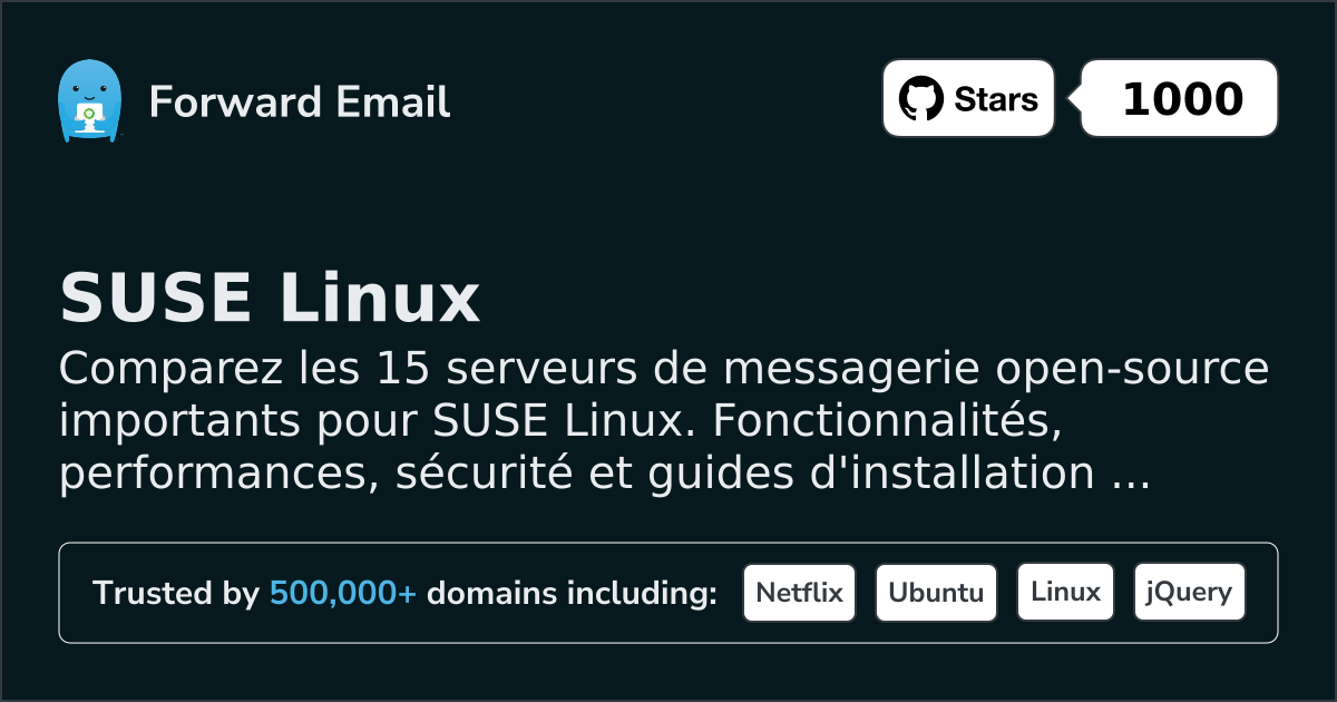 15 Serveurs de messagerie open source importants pour SUSE Linux 2026