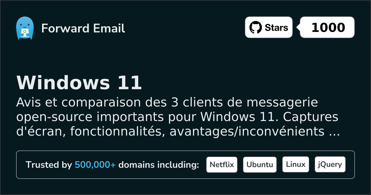 3 Clients de messagerie open source importants pour Windows 11 2026
