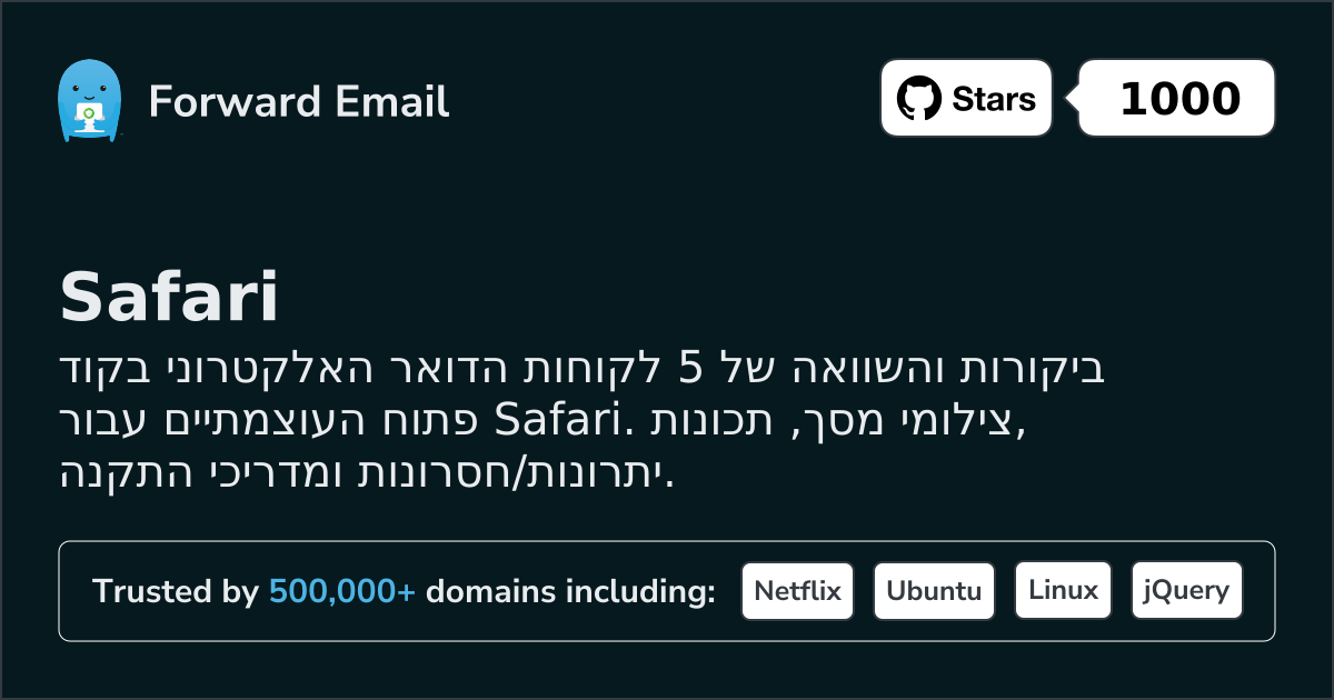 5 לקוחות דואר אלקטרוני בקוד פתוח רבי עוצמה עבור Safari 2026