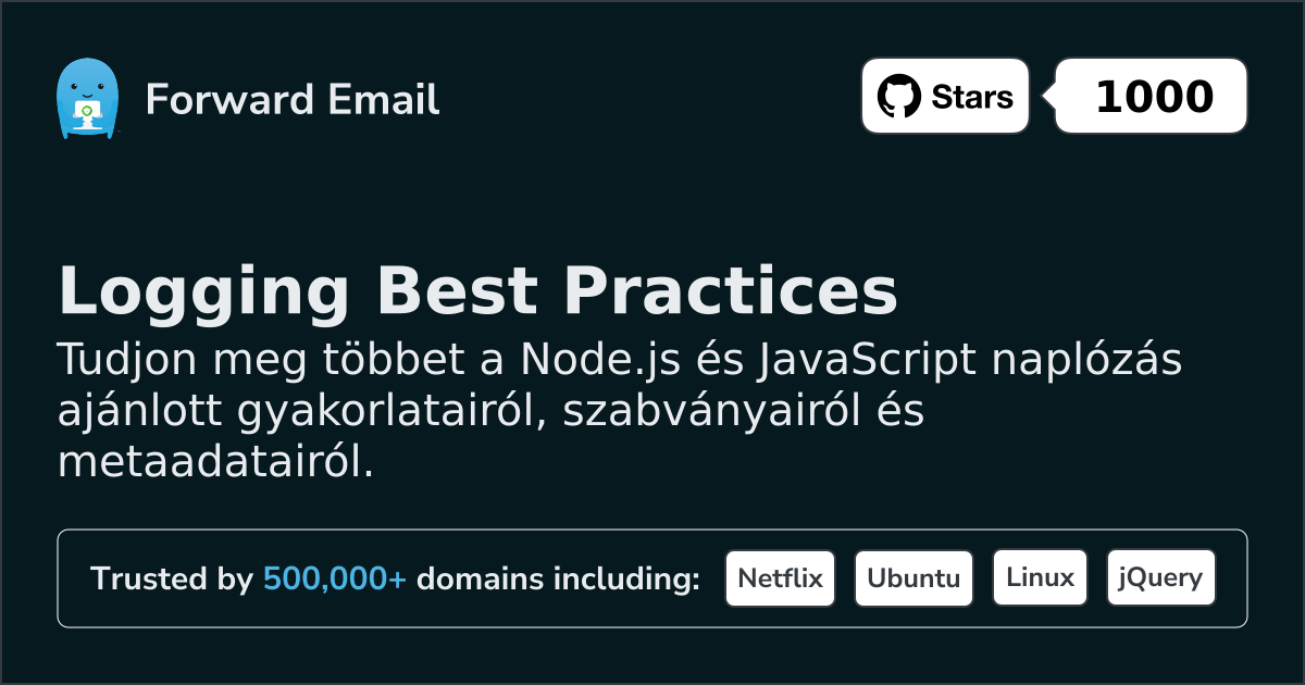 A Node.js naplózásának ajánlott gyakorlatai