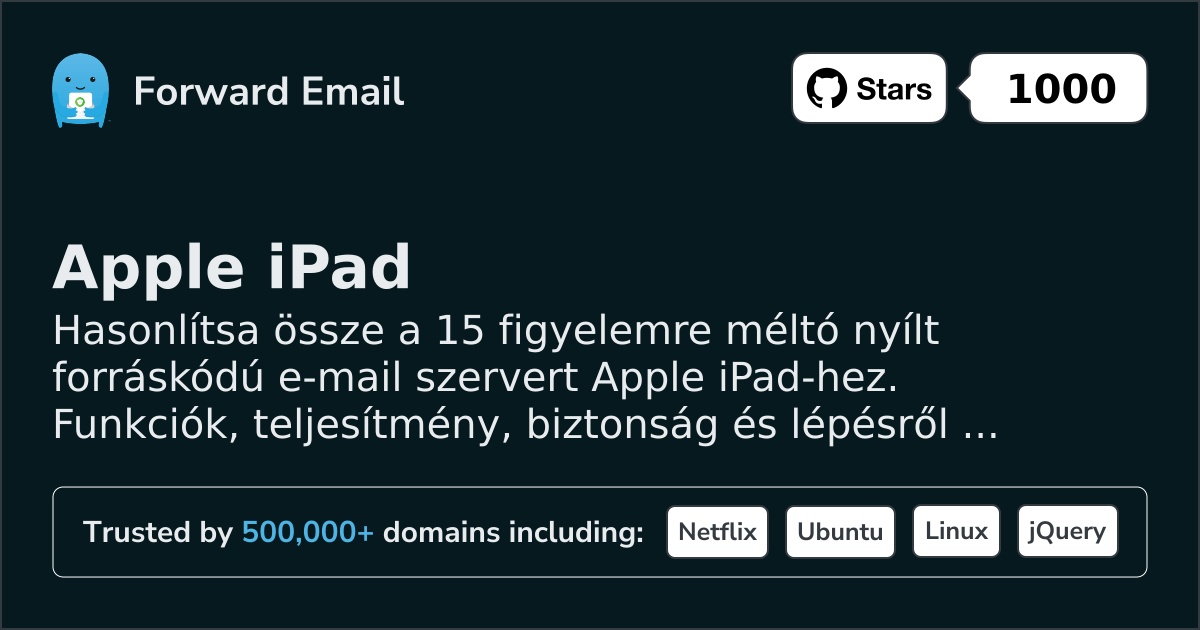 15 figyelemre méltó nyílt forráskódú e-mail szerver Apple iPad 2026-hoz