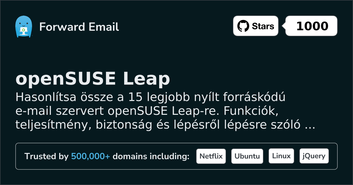 15 Legjobb Nyílt Forráskódú Email Szerver az openSUSE Leap 2026-hoz