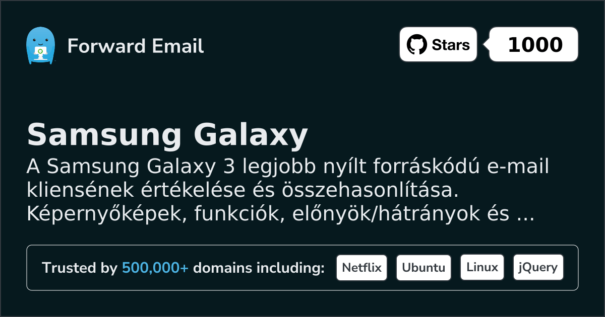 3 Legjobb Nyílt Forráskódú E-mail Kliens a Samsung Galaxy 2026-hoz
